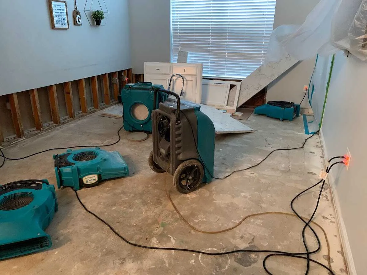 Dehumidifier in flood-cut room for Water Extraction & Removal in Woodcrest